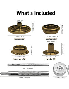 Kit de Broches de Acero Inoxidable 15mm GTAAOY - 80 Piezas 2