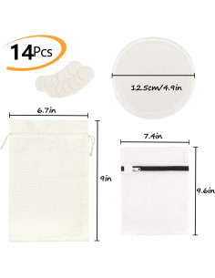 Almohadillas de Lactancia Lavables PHOGARY 14 Piezas Bambú Orgánico 2