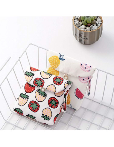 4 Bolsos de Algodón Tiger007 para Toallas Sanitarias 13x13cm