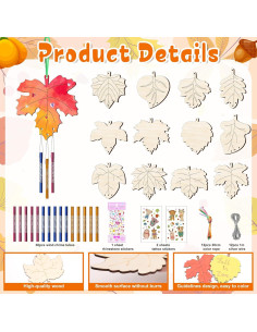 Kit de Artesanía Otoñal TREACLUB 12 Piezas Campanas de Viento 2