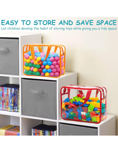 4 Bolsas de Almacenamiento de Juguetes Mhtdet 30x22cm PVC Impermeable