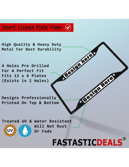 Marco de Placa de Licencia VOXIN Metal Negro 30.5x15.2 cm