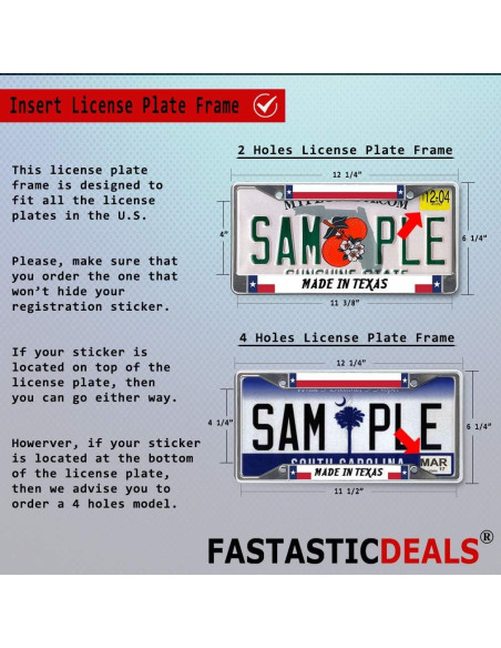 Marco de Placa de Licencia VOXIN Metal Negro 30.5x15.2 cm