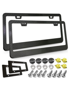 Marco de Placa de Licencia Aluminio Negro YoUoY - Paquete de 2