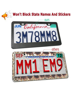 Marco de Placa de Licencia Aluminio Negro YoUoY - Paquete de 2 2