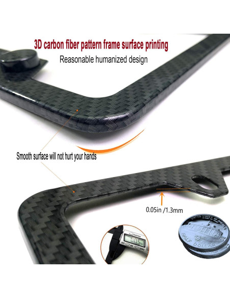 Marco de Placa de Licencia Aluminio Negro YoUoY - Paquete de 2