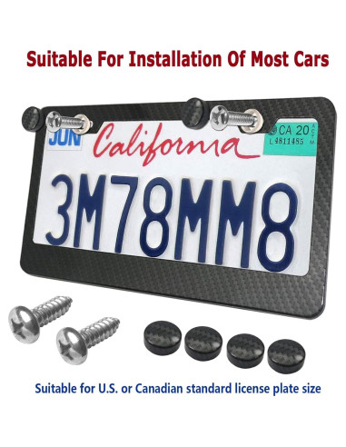 Marco de Placa de Licencia Aluminio Negro YoUoY - Paquete de 2