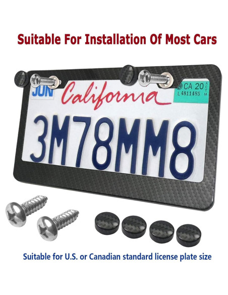 Marco de Placa de Licencia Aluminio Negro YoUoY - Paquete de 2