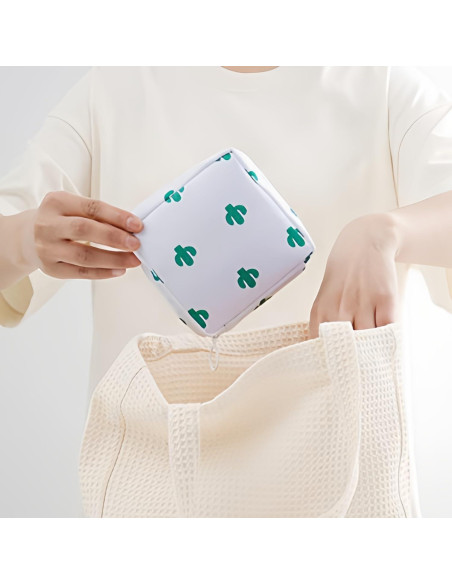 Bolsa de Almacenamiento de Toallas Sanitarias PayPie Rosa 12x12 cm