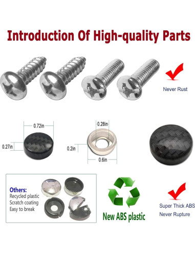 Marco de Placa de Licencia Aluminio Negro YoUoY - Paquete de 2