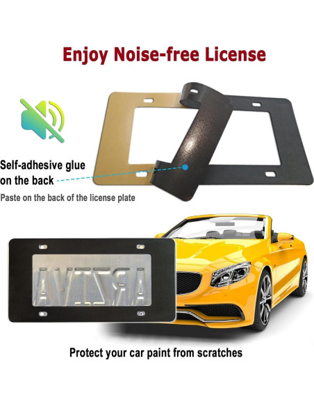 Marco de Placa de Licencia Aluminio Negro YoUoY - Paquete de 2