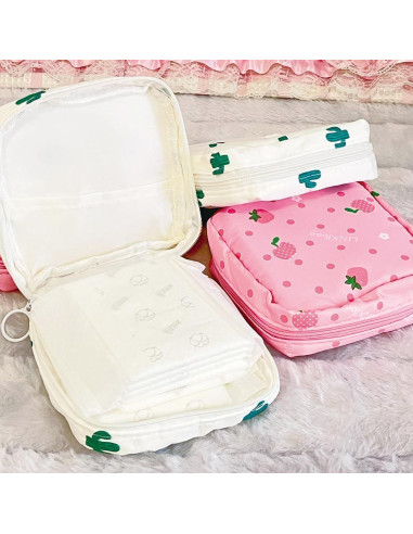 Bolsa de Almacenamiento de Toallas Sanitarias PayPie Rosa 12x12 cm