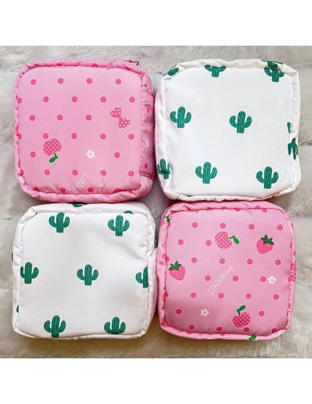 Bolsa de Almacenamiento de Toallas Sanitarias PayPie Rosa 12x12 cm