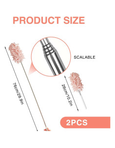 Duster Mini Rosa Retráctil GEDEUBAN - 2 Piezas, 30-76 cm 2