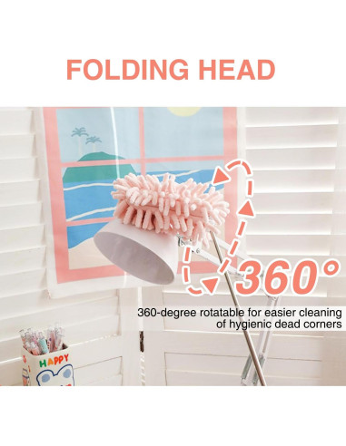 Duster Mini Rosa Retráctil GEDEUBAN - 2 Piezas, 30-76 cm