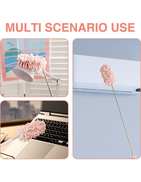 Duster Mini Rosa Retráctil GEDEUBAN - 2 Piezas, 30-76 cm
