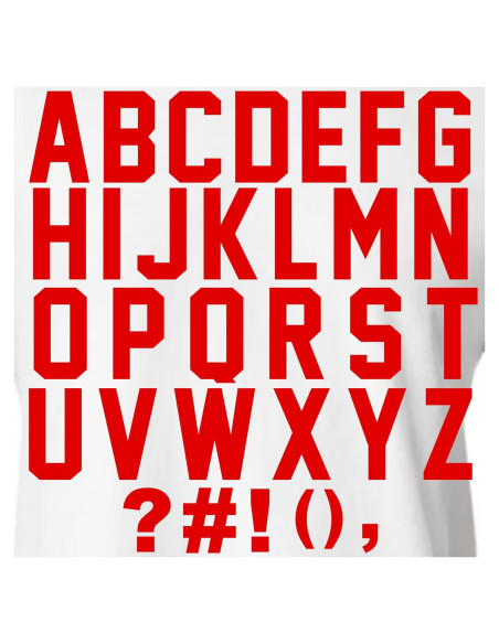 Kit Letras de Hierro Transferibles TeeWin 47 Piezas Rojo Brillante