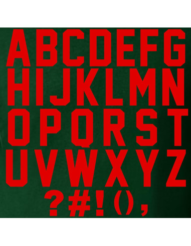 Kit Letras de Hierro Transferibles TeeWin 47 Piezas Rojo Brillante