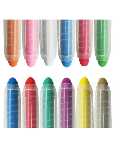 Tiza sin polvo Luckyrain 12 colores con soporte para niños