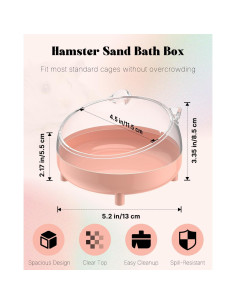 Contenedor de Baño de Arena Pawfly para Hámsteres y Animales Pequeños 2
