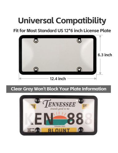 Cubierta y Marco de Placa de Licencia Tzuoen MX0001 Claro