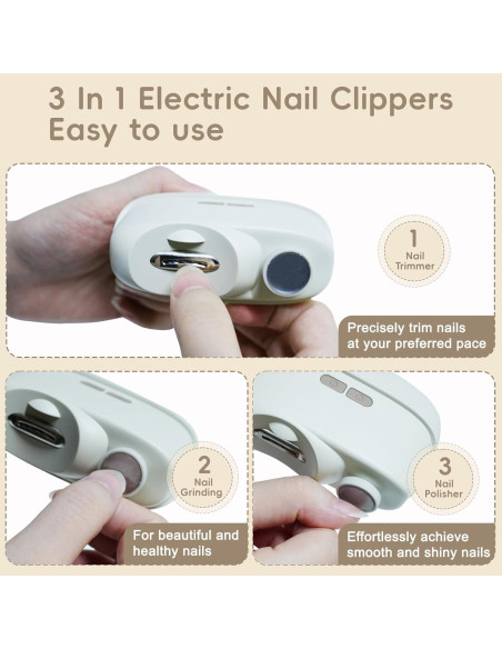 Cortador de Uñas Eléctrico SavEase 3-en-1 con Luz LED