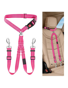 Cinturón de Seguridad para Perros KOOK UDU Ajustable Rosa