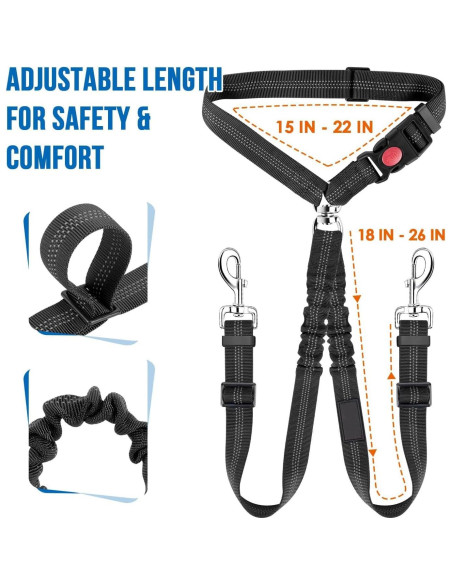 Cinturón de Seguridad para Perros KOOK UDU Ajustable Rosa