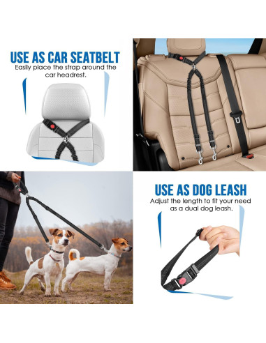 Cinturón de Seguridad para Perros KOOK UDU Ajustable Rosa