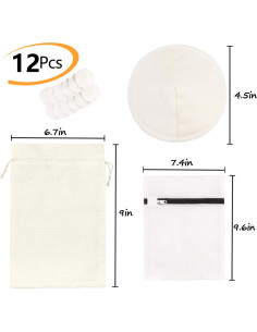 Almohadillas de Lactancia Lavables Phogary 12 Piezas Bambú 2