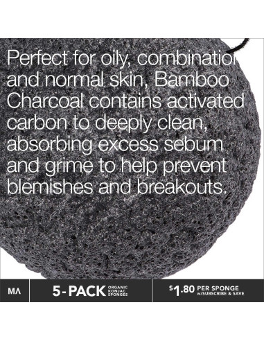 Juego de 5 Esponjas Faciales Exfoliantes Konjac Minamul