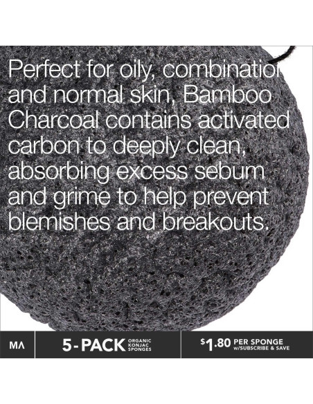 Juego de 5 Esponjas Faciales Exfoliantes Konjac Minamul