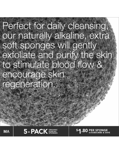 Juego de 5 Esponjas Faciales Exfoliantes Konjac Minamul