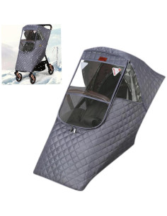 Cubierta de lluvia para cochecito de bebé Gris - Impermeable y transpirable 2