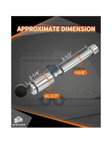 Cerradura de Remolque METOWARE de Acero Inoxidable 8.9 cm