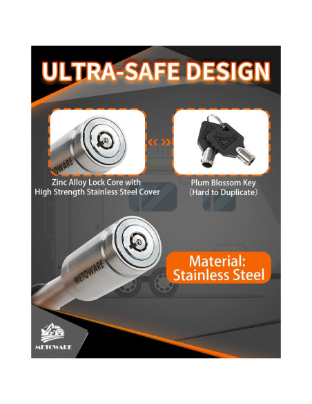 Cerradura de Remolque METOWARE de Acero Inoxidable 8.9 cm