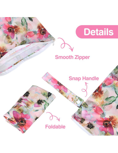 Bolsa Húmeda Impermeable Eaxin Floral - 2 Paquetes Reutilizables