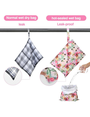 Bolsa Húmeda Impermeable Eaxin Floral - 2 Paquetes Reutilizables