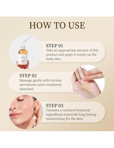 Aceite Corporal Hidratante de Vainilla Gaayou 230ml