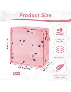 Bolsa de Almacenamiento Menstrual Aiyorse Rosa y Blanco 12x13cm 2