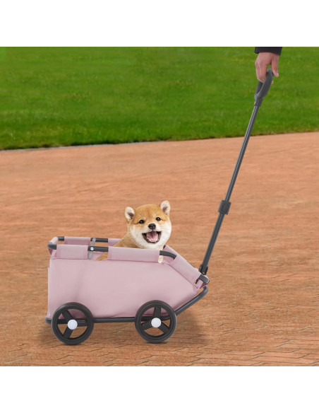 Carrito Plegable para Perros SHATUOA Rosa 7.5kg 4 Ruedas
