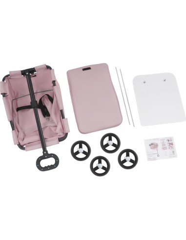 Carrito Plegable para Perros SHATUOA Rosa 7.5kg 4 Ruedas