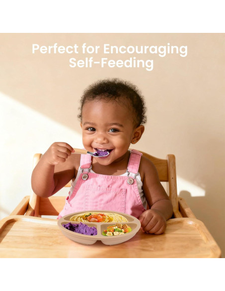 Juego de Utensilios para Niños Eascrozn 6 Piezas Silicona Acero Inoxidable