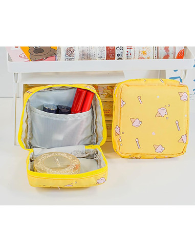 2 Bolsas de Almacenamiento de Toallas Sanitarias Oxford Amarillo/Rosa