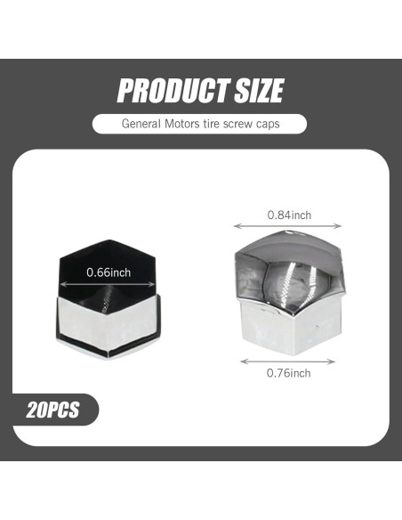 Pack 21 Tapas de Tornillo de Neumático Getfay 17mm Plata