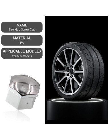 Pack 21 Tapas de Tornillo de Neumático Getfay 17mm Plata