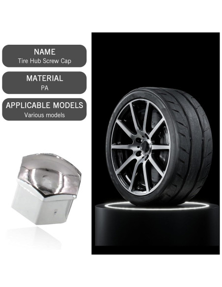 Pack 21 Tapas de Tornillo de Neumático Getfay 17mm Plata