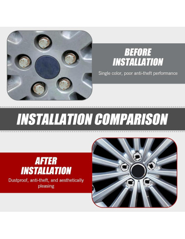 Pack 21 Tapas de Tornillo de Neumático Getfay 17mm Plata