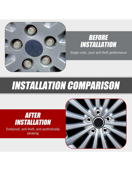 Pack 21 Tapas de Tornillo de Neumático Getfay 17mm Plata