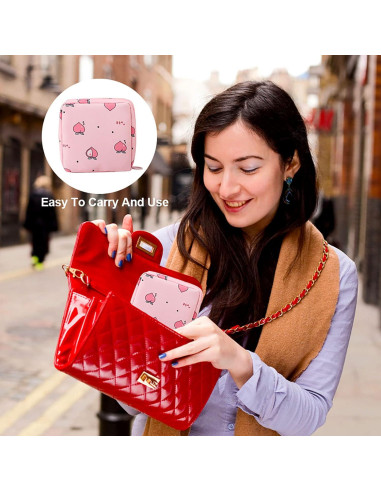 2 Bolsas de Almacenamiento de Toallas Sanitarias Oxford Amarillo/Rosa